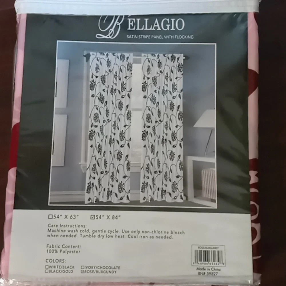 Set of 4 Bellagio Satin Stripe Panel w Flocking 54